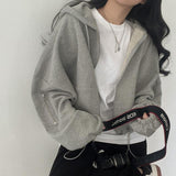 Oversized Zip Up Gray Hoodie-Outfit