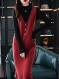 Fragrant Wind Dress Female 2023 New Autumn And Winter Senior Feeling Small Loose Temperament French Knitting Skirt-Outfit