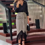 Fongt 2024 New Solid Color Temperament Shirt Jacket High-Waisted Skirt Two Sets Of Women-Outfit