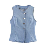 Fongt Homemade New Women's Dress Classic Denim Vest M. . .