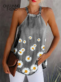 Boho Halter Tank Tops Vest Off Shoulder Beach female Sexy Tees Cami for Summer Tshirt Backless Ladies Halter Tee