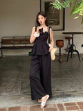 Fongt Xixi 2025 Summer Temperament Elegant Suspension Shirt + High Waist Half-Styles Two-Piece Set Women's 89327