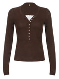 knitted top with lace pattern and