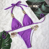 Fongt Hot-Selling New Crystal Diamond Chain Swimsuit Split Swimsuit Sexy