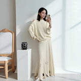 Fongt Spring And Summer New Thin Sweater Hoodie Women's Round Collar Perspective Basic Knitwear Candy Color