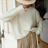 Fongt And Winter New Jacket Sweater Women Thick Lazy Style French Loose Collar Sweater Long-Sleeved Women's