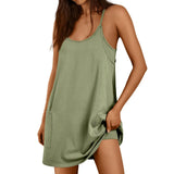 Fongt Summer Explosion Lady Slings Joint Shorts Dressing Dress Casual Set