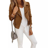 E-Commerce Wish New Autumn And Winter Women's Lapel Zipper Short Jacket-Outfit