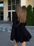 Fongt Knitted High-Necked Dress 2023 Solid Color A Word Autumn And Winter Bag Hip Short Sweater