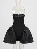 2025 Spring New Dress Elegant Fashion Style Spliced Three-Dimensional Flowers Fluffy Skirt