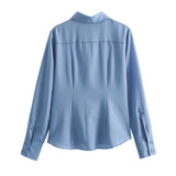 Pocket Crepe Shirt 8932499 Middle Waist Trousers 8851512 Set-Outfit