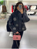 Fongt Autumn And Winter New Women's Fashion Commuting Single Buckle Heavy Industry Lead Beads Hair Coat Women