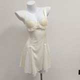 Fongt Pure-Style Sexy Breast Pad Ice Pyjamas Women 2025 New Summer Thin Sling Aja Symphouse Home