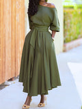 Collar Lace-up Waist-controlled Temperament Pure Color
