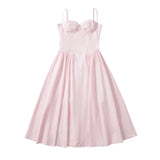 New French Style Slim And Solid Color Suspender Dress In Spring-Outfit