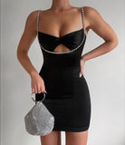 Sling Dresses For Women 2021 Summer New Arrivals Ladies Wrap Chest Sexy Black Elegant Mini Bodycon