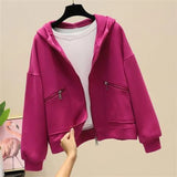 Fongt Jacket Female Short Model Fall 2024 New Loose Korean Version With A Hat Chic Port Wind Versatile Top Tide-Outfit