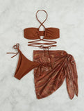 three-piece bikini swimsuit with