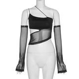 Sleeved Mesh Halter