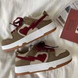 Embroidered Heart Patch Sneakers-Outfit