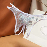 briefs sexy French embroidery sexy mesh hollow out free off thong low waist transparent t pants G-String