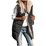Fongt New Solid-Color Hooded Cotton Vest Wears Both Sides Of The Warm Cardigan Wind Jacket