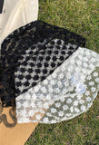 Flower Pattern Lace Bucket Hat-Outfit