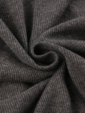Solid Ribbed Zip Up Drawstring Hooded Long Sleeve Knit-Outfit