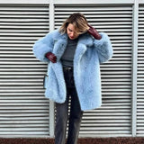 Solid Collar Faux Fur Coat-Outfit