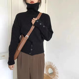 Fongt Version Of Chic Buckled Soft Glutinous Turtleneck Sweater In Early Spring To Keep Warm Autumn And Winter Bottom Repair Knitted