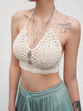 crop cami top made of crochet