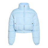 Zipper short padded jacket-Outfit