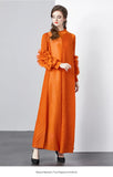 Fongt Folds Solid-Colored Dress Women's Niche Light-Cooked Three-Dimensional Flowers Loose Thin-Skinny Long Dress
