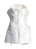 Spring 2025 New Fashion Design Three-Dimensional Flowers Sexy Chest To Close Waist And Back Tied With Dress