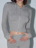 Knitted Hooded Two Pieces-Outfit