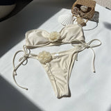 2024 New Solid Color Light Flower Braided Swimsuit
