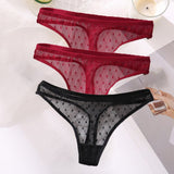 G-String Sexy Mesh Transparent Lace Panties Women Underwear Pantys Low-Waist Female Underpants Perspective Briefs