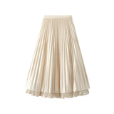 Fongt Sides Wearing Bright Silk Mesh Dress Dress Dress New Hundred Folded Skirt Half-Dress Dress High Waist Hanging Pendant Dress 3616