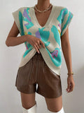 Fongt Collared Threaded Silk Sweater Temperament Fashion Knitted Vest