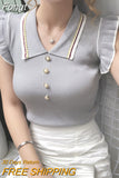 Knitted Tops For Women Tank Top Korean Fashion Beading Womens Sleeveless Slim Knit Vest Casual Woman Clothes Haut
