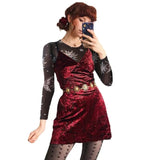 Fongt Summer Hot Style Women's New Moon Printed Mesh Perspective T-Shirt Short Jacket-Outfit