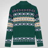 Fongt Men's Autumn And Winter Knitted Cardigan Collared Long-Sleeved Silk Coat