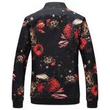 Style Flower Jacket Men Regular Fit Casual Bomber Jacket Man Outfit Quality Fashion Windbreaker Male Plus Size
