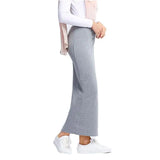 Cotton Autumn Winter Muslim Pencil Skirt Casual High Waist Elastic Solid Sheath Bodycon Maxi Skirts