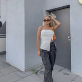 Side Slit Tube Top-Outfit