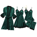 Fongt Woman Sexy Pajamas Four-Piece Korean Set Of Hanging Pajamas Women Homewear With Chest Pajamas Pajamas Pajamas