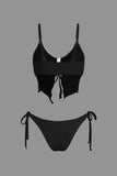 Butterfly Pattern Lace Up Bikini