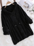 Fongt Autumn And Winter Explosion Of Solid Color Long-Sleeved Hat Hair Double-Sided Plush Pyjamas