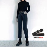 Fongt Jeans, Tall Waist, Loose, Straight Tube Fall 2024 New Dad Radish Pants-Outfit