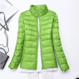 Spring And Autumn Winter Light Down Jacket Female Pure Color Standing Collar Slim Plus Large Size Short Coat Tide Direct Sales-Outfit